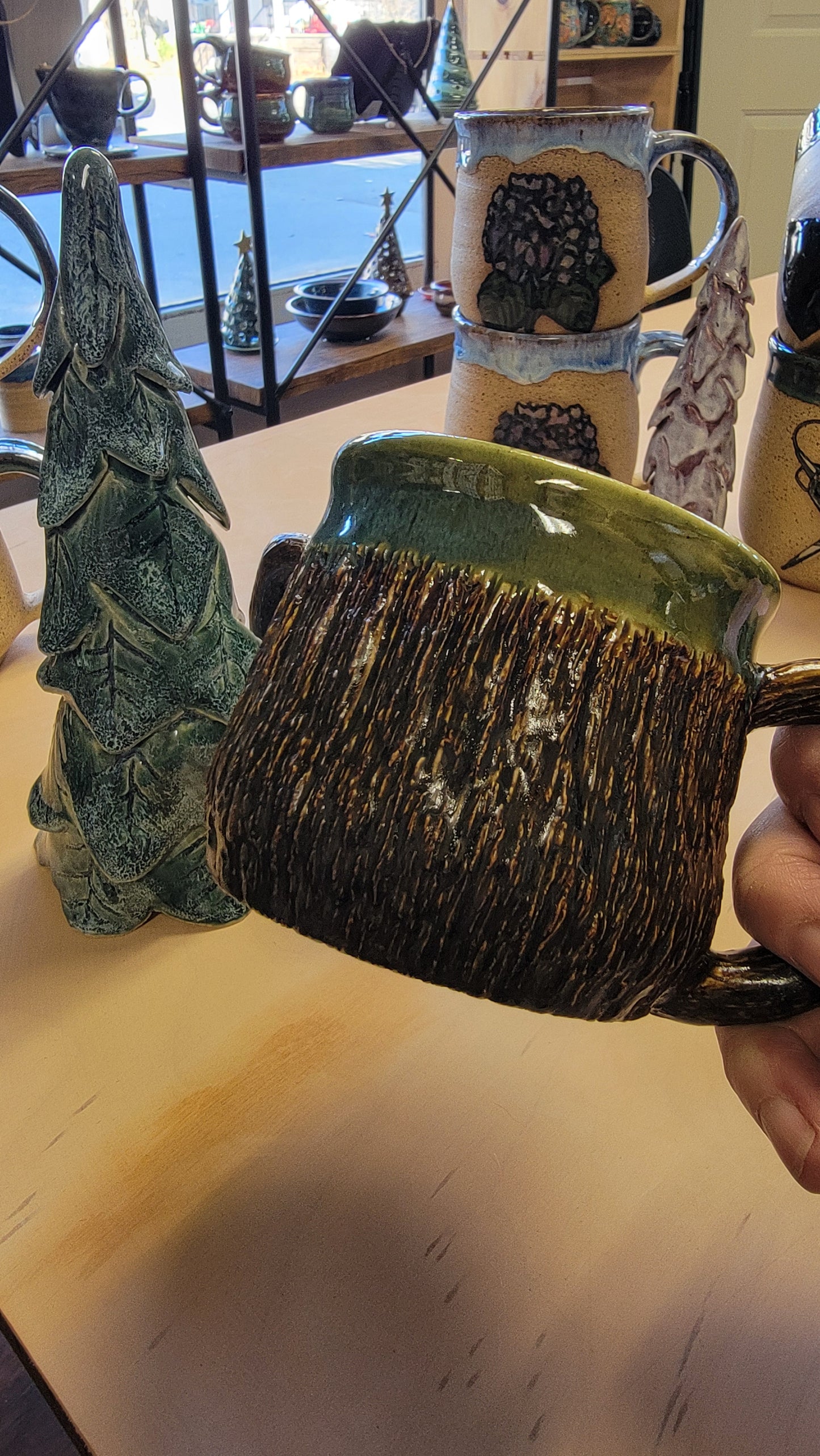 Tree Bark Textured Mug